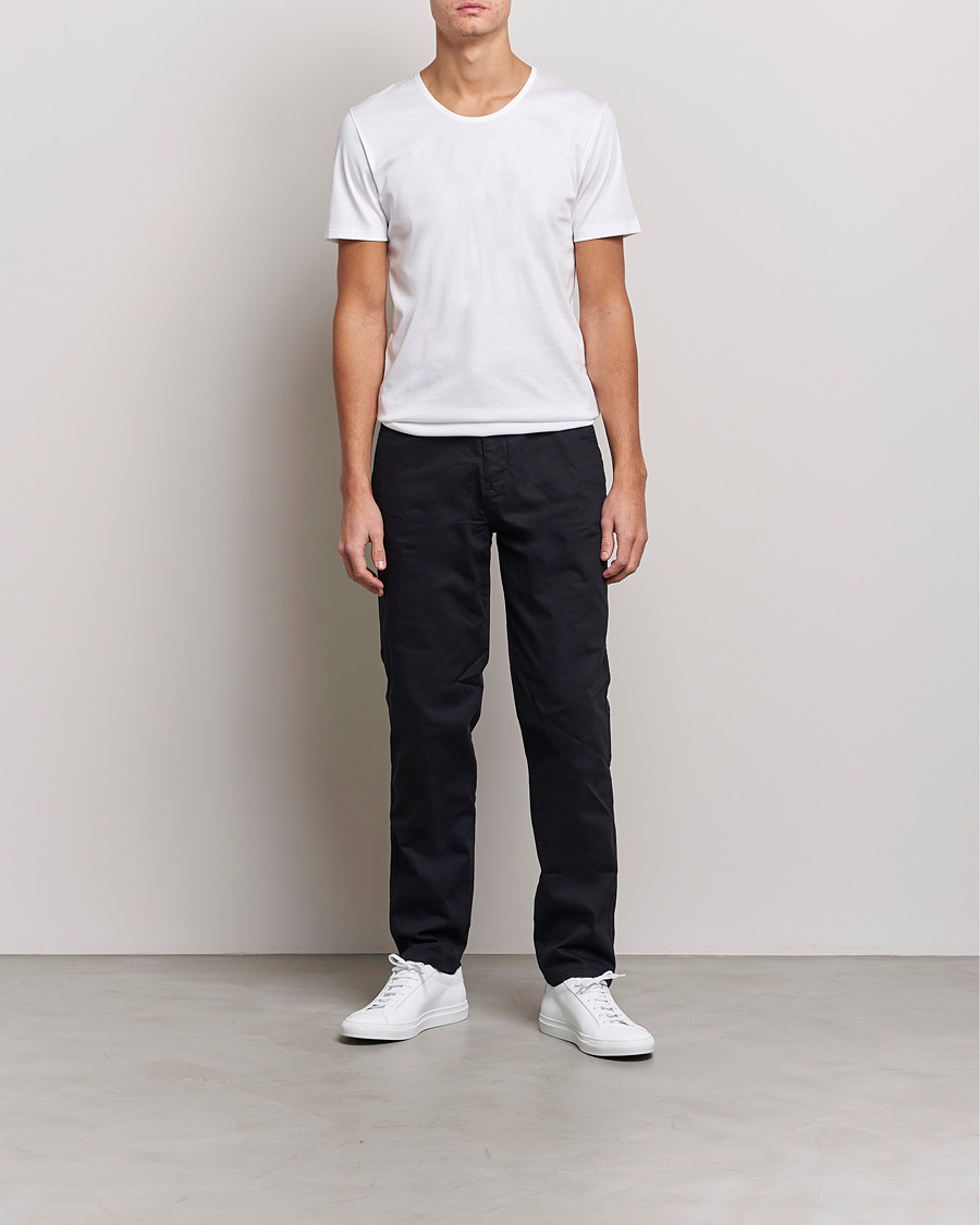 Uomini | T-shirt | Zimmerli of Switzerland | Sea Island Cotton Crew Neck T-Shirt White