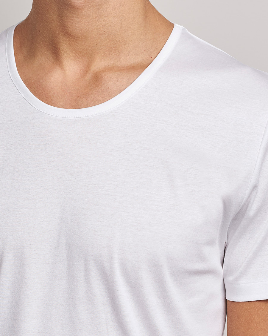 Uomini | T-shirt | Zimmerli of Switzerland | Sea Island Cotton Crew Neck T-Shirt White