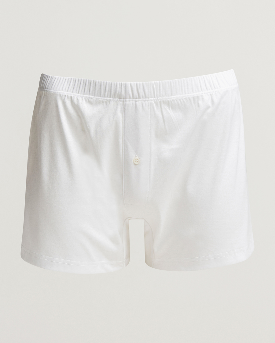Uomini | Biancheria intima | Zimmerli of Switzerland | Sea Island Cotton Boxer Shorts White