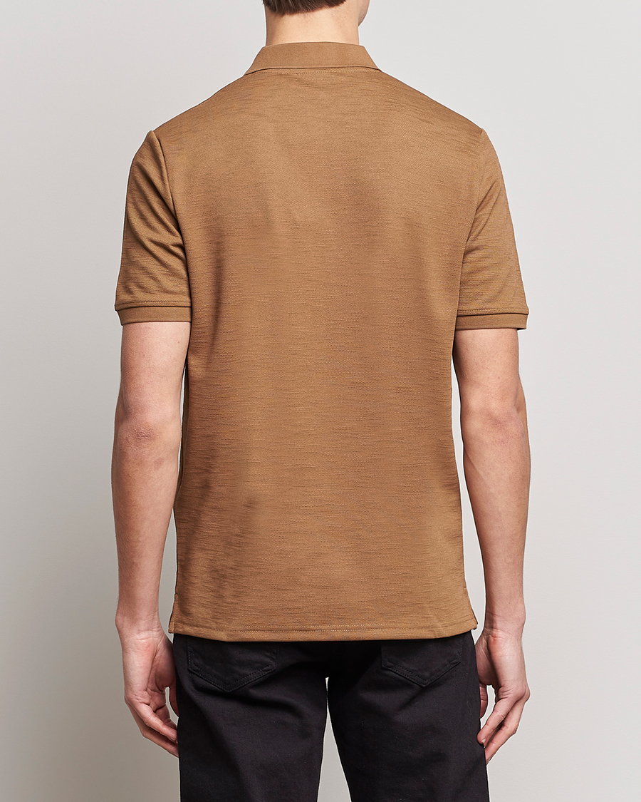 Uomini | Polo | Lyle & Scott | Chunky Slub Pique Polo Camel Bronze