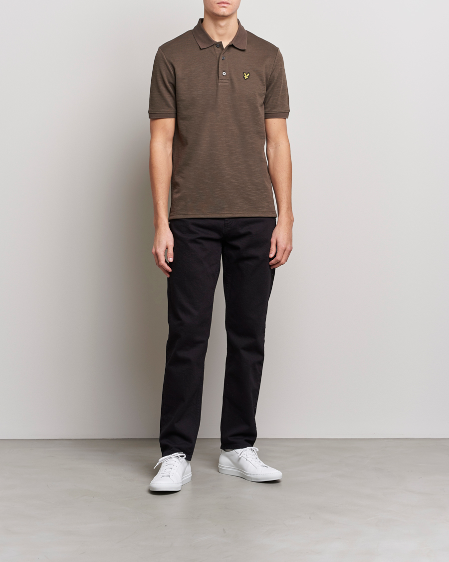 Uomini | Polo | Lyle & Scott | Chunky Slub Pique Polo Form Green