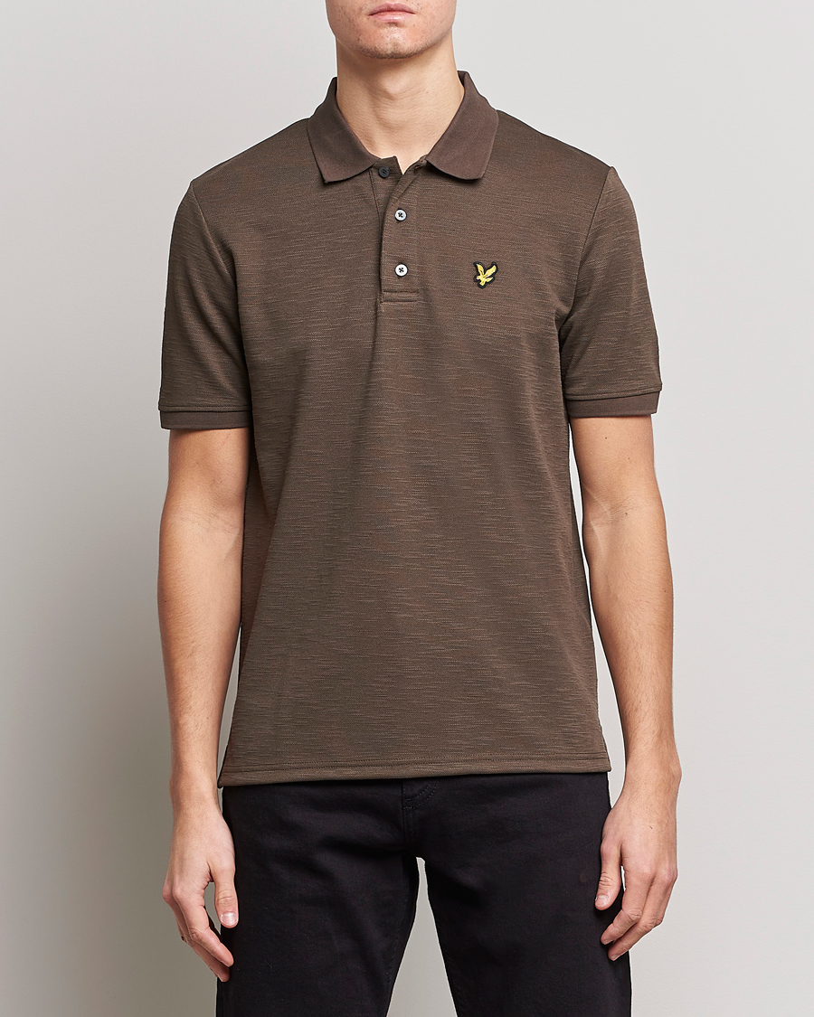 Uomini | Polo | Lyle & Scott | Chunky Slub Pique Polo Form Green