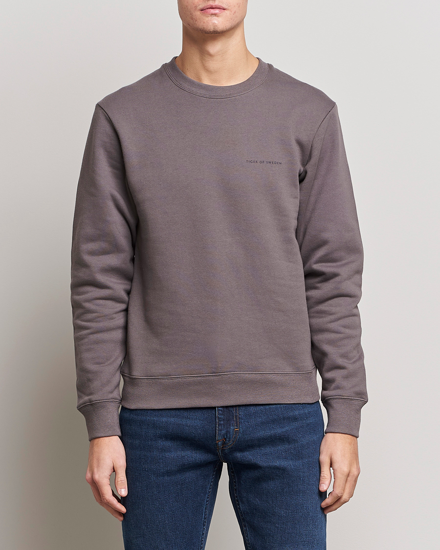 Uomini | Maglieria | Tiger of Sweden | Emerson Cotton Sweatshirt Ash Grey