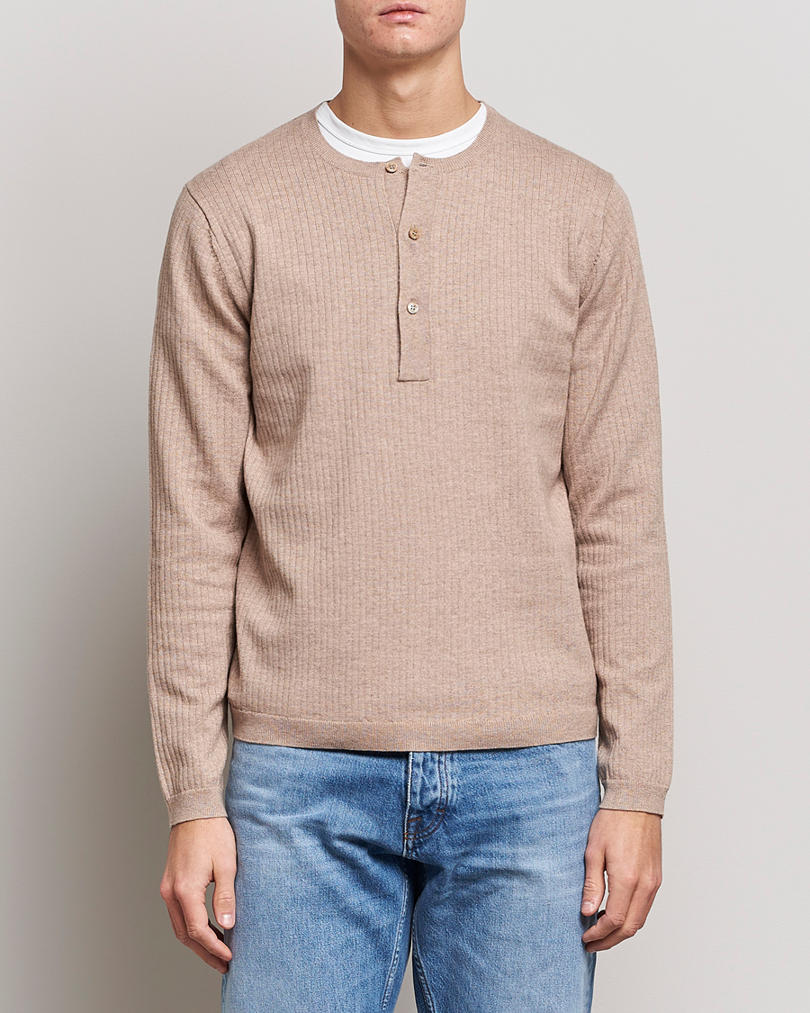 Uomini | Maglieria | Tiger of Sweden | Nassau Cotton Wool Knitted Sweater Beigie Melange