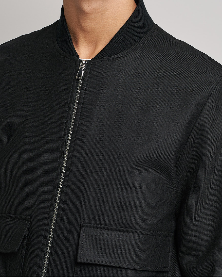 Uomini | Giacche | J.Lindeberg | Thom Bomber Wool Twill Jacket Black