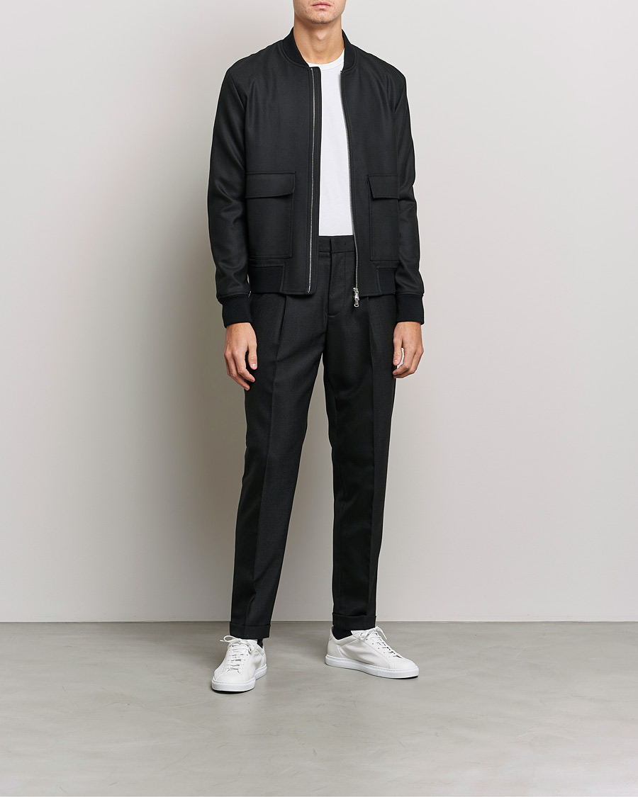 Uomini | Pantaloni | J.Lindeberg | Sasha Wool Twill Pants Black