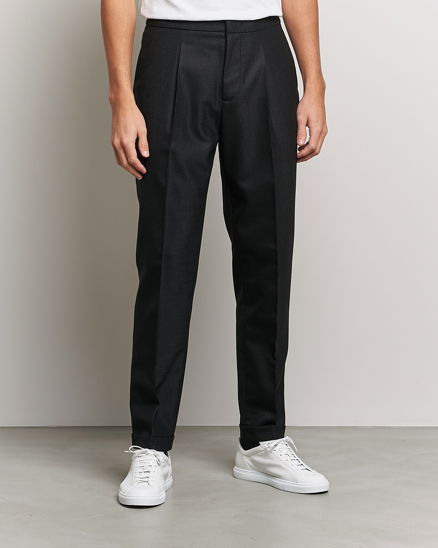 Uomini | Pantaloni | J.Lindeberg | Sasha Wool Twill Pants Black