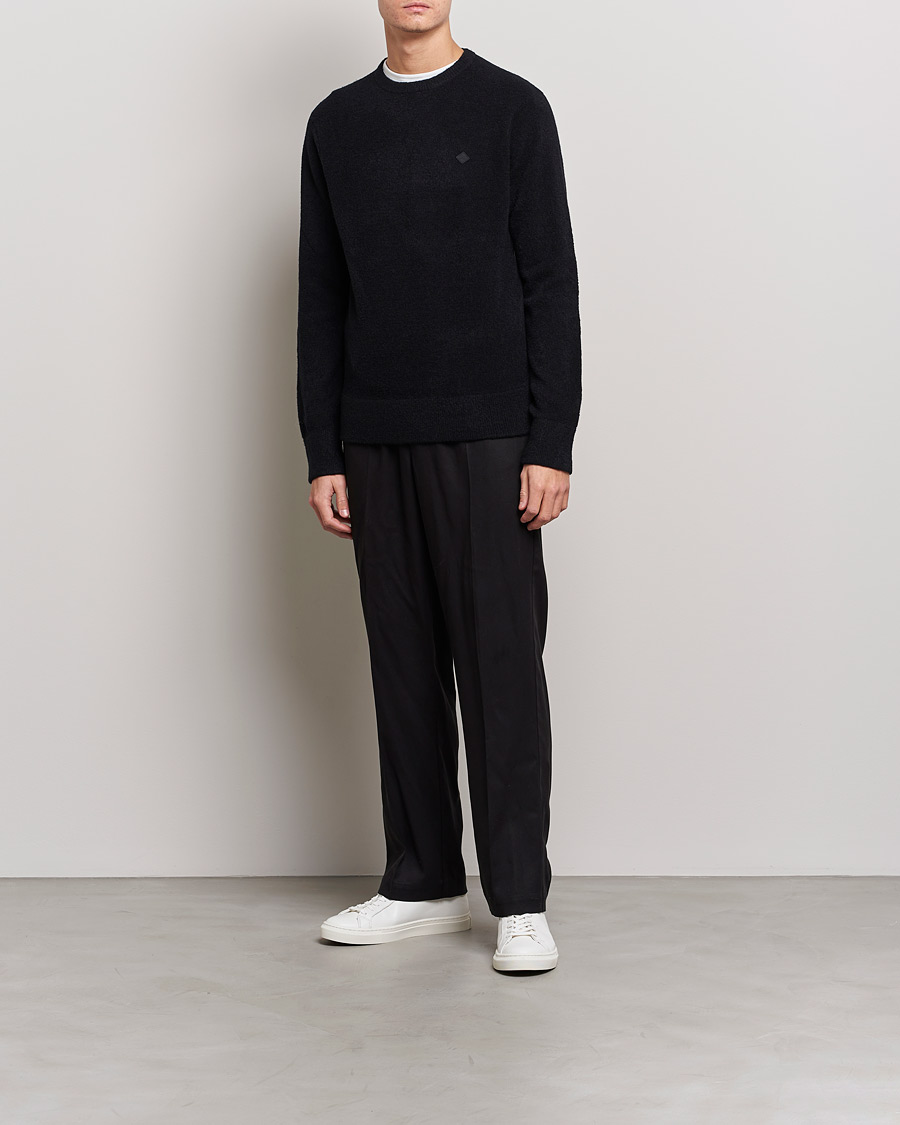 Uomini | Maglieria | J.Lindeberg | Yuri Merino Logo Crew Neck Sweater Black