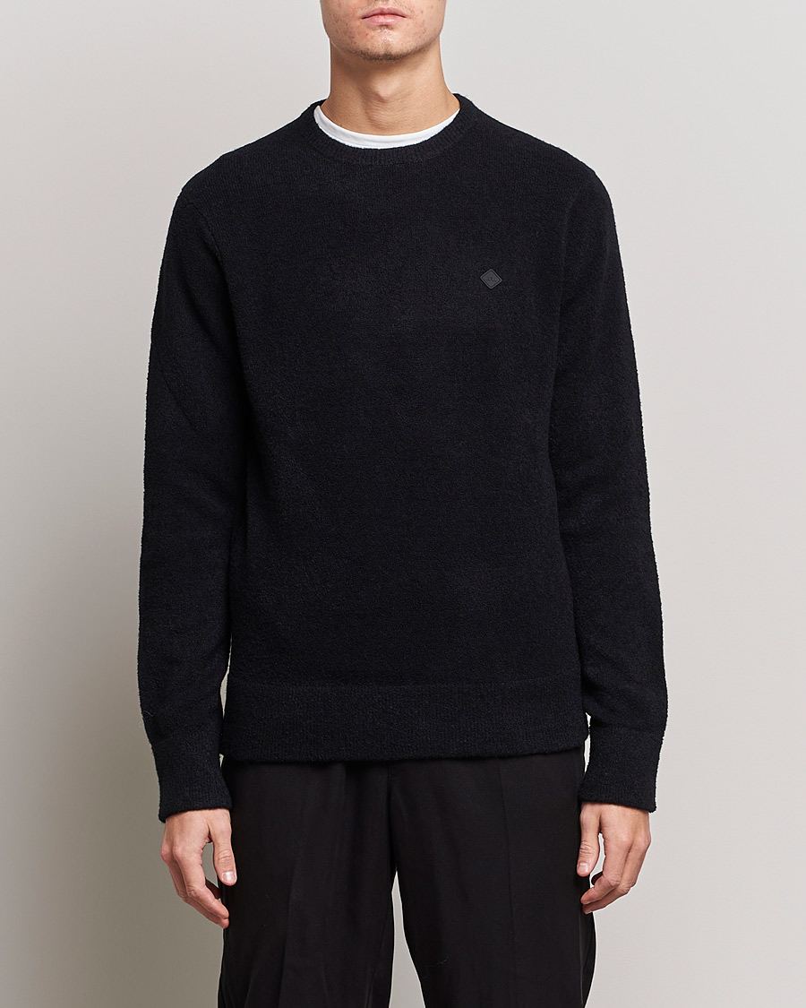Uomini | Maglieria | J.Lindeberg | Yuri Merino Logo Crew Neck Sweater Black