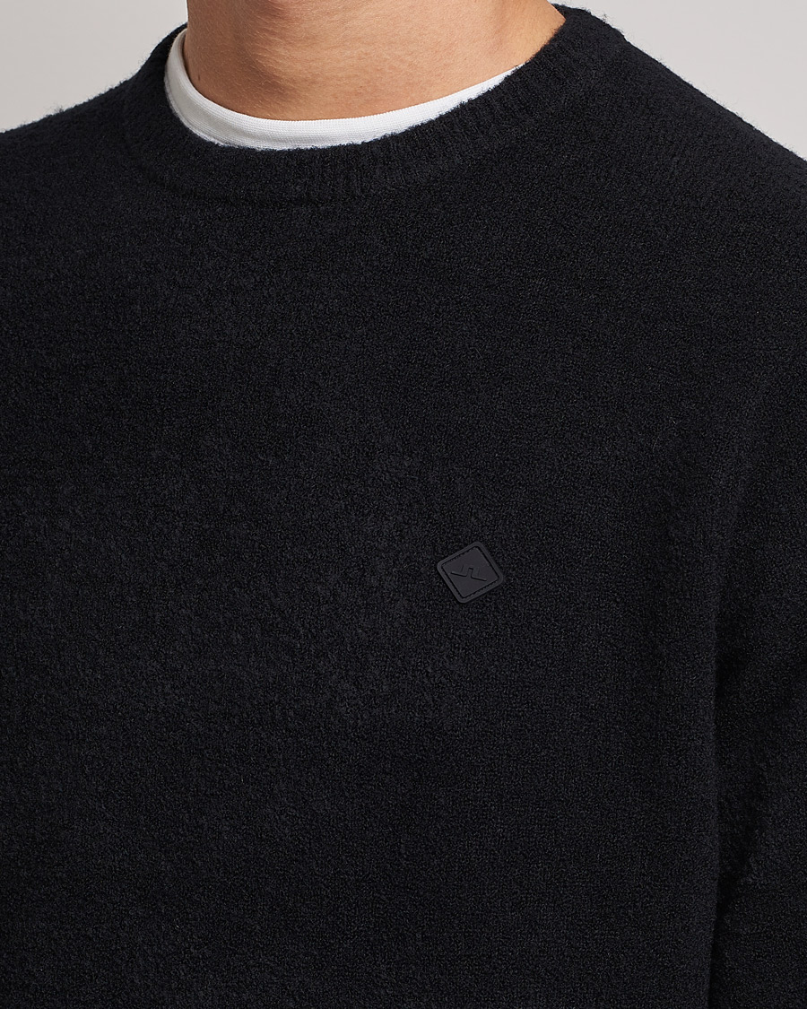 Uomini | Maglieria | J.Lindeberg | Yuri Merino Logo Crew Neck Sweater Black