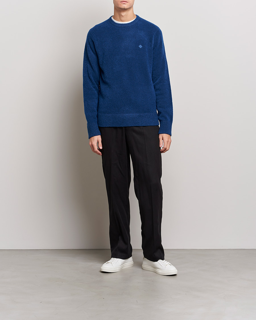 Uomini | Maglieria | J.Lindeberg | Yuri Merino Logo Crew Neck Sweater Navy Peony