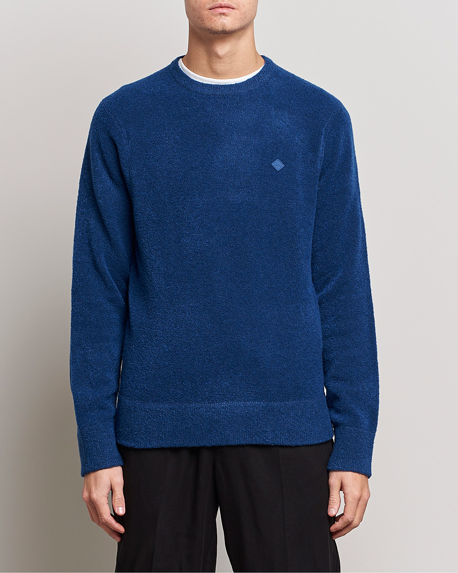 Uomini | Maglieria | J.Lindeberg | Yuri Merino Logo Crew Neck Sweater Navy Peony