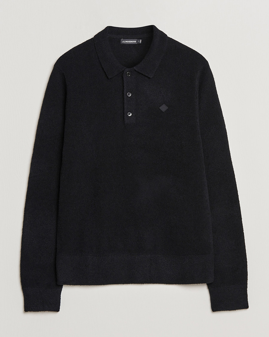 Uomini | Maglieria | J.Lindeberg | Yann Merino Logo PoloShirt Black