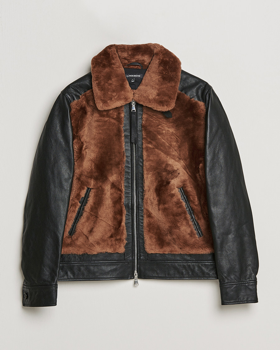 Uomini | Giacche | J.Lindeberg | Grizzly Sheepskin Leather Jacket Chipmunk