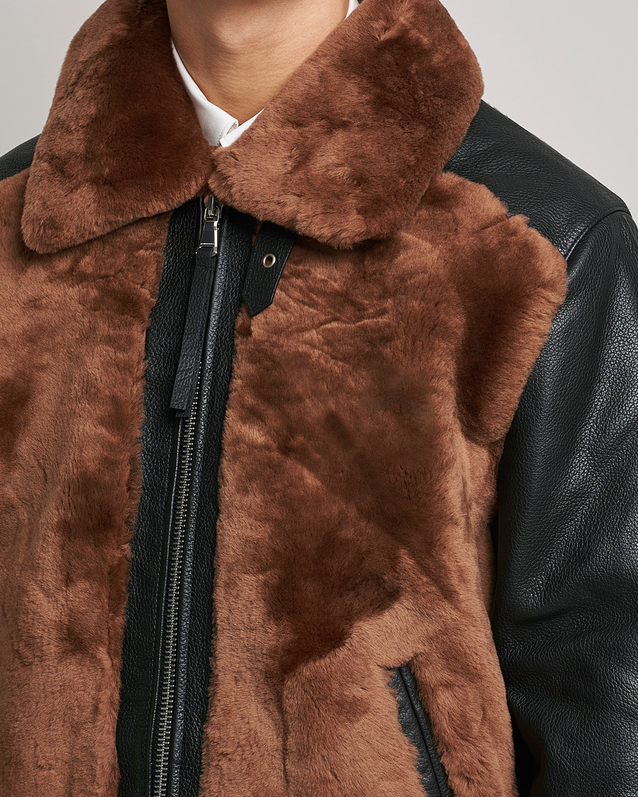 Uomini | Giacche | J.Lindeberg | Grizzly Sheepskin Leather Jacket Chipmunk