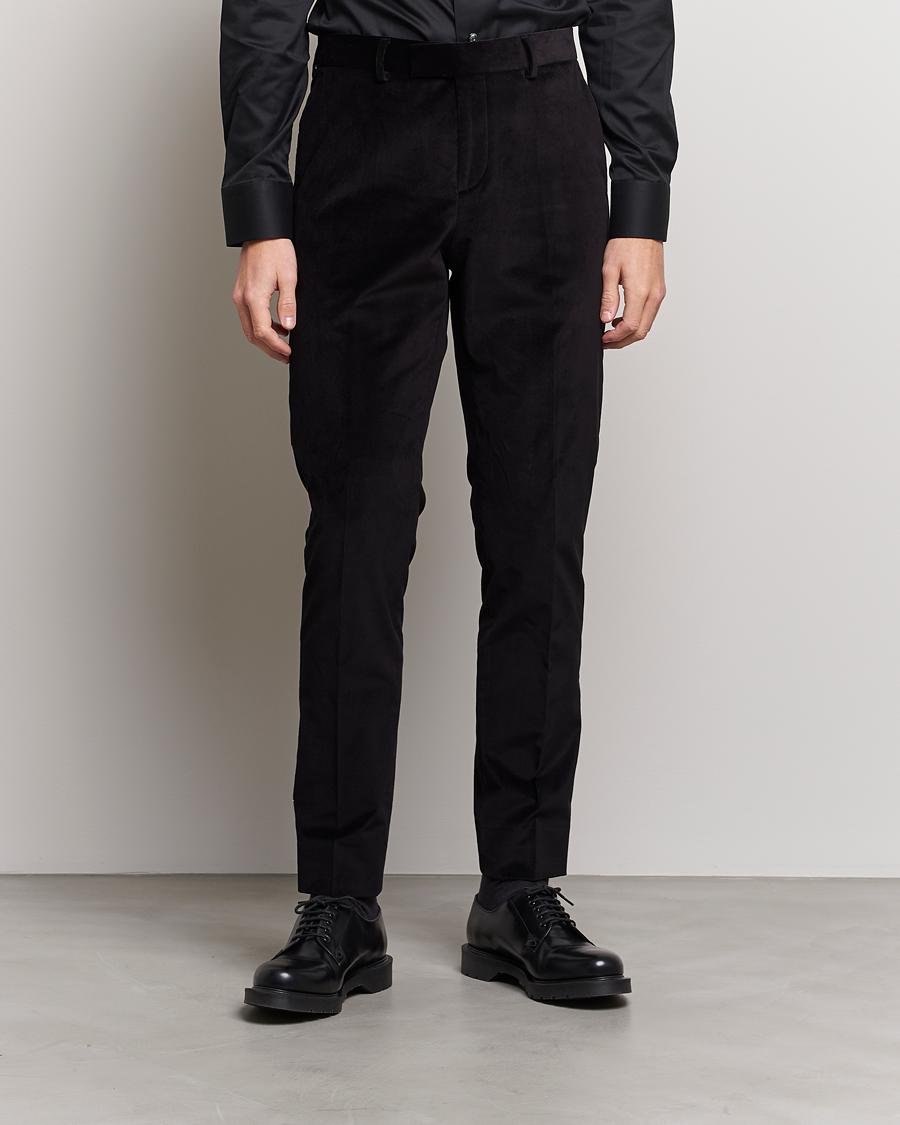 Uomini | Pantaloni | J.Lindeberg | Liam Velvet Trousers Black