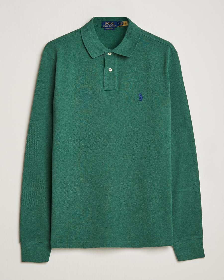 Uomini | Maglieria | Polo Ralph Lauren | Custom Slim Fit Long Sleeve Polo Verano Green Heather