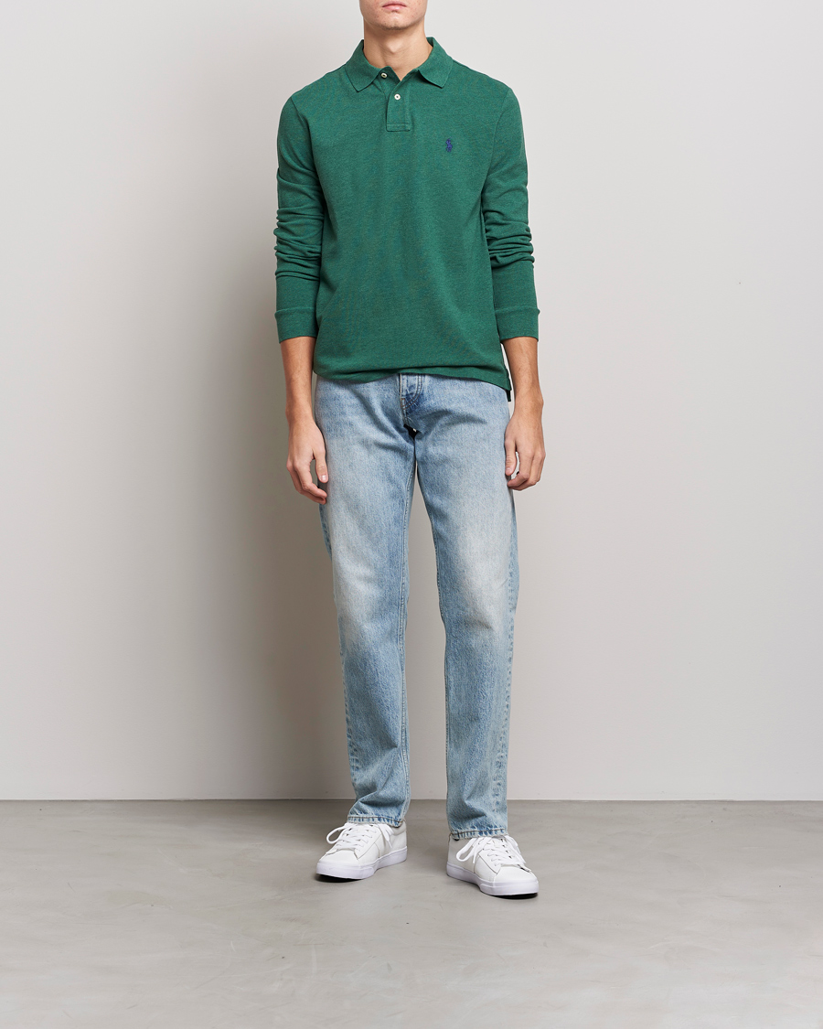 Uomini | Maglieria | Polo Ralph Lauren | Custom Slim Fit Long Sleeve Polo Verano Green Heather