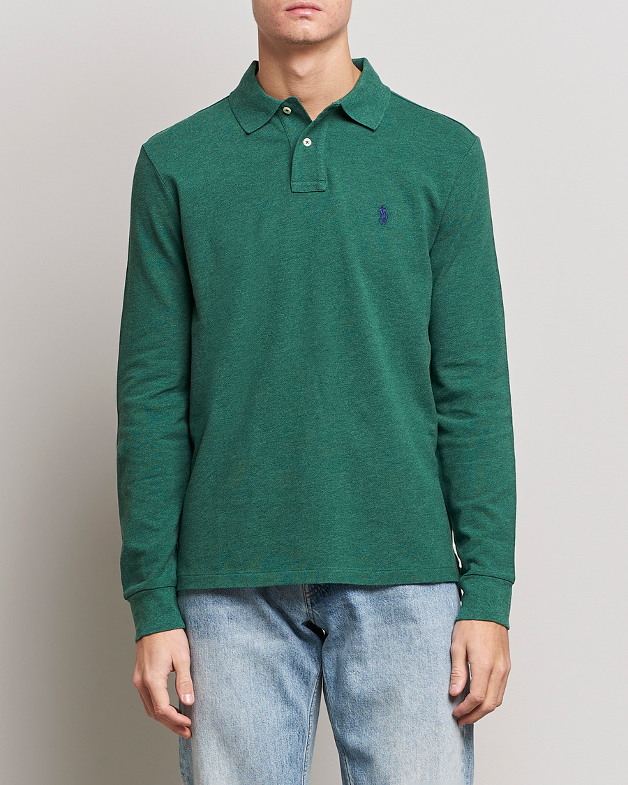 Uomini | Maglieria | Polo Ralph Lauren | Custom Slim Fit Long Sleeve Polo Verano Green Heather