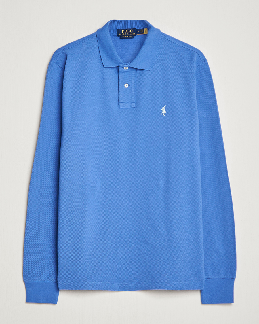 Uomini | Maglieria | Polo Ralph Lauren | Custom Slim Fit Long Sleeve Polo Maidstone Blue