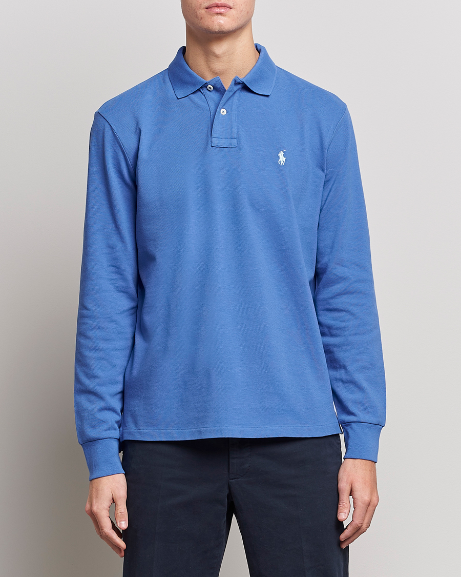 Uomini | Maglieria | Polo Ralph Lauren | Custom Slim Fit Long Sleeve Polo Maidstone Blue