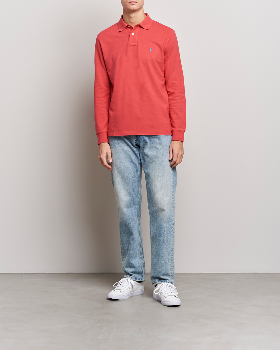 Uomini | Maglieria | Polo Ralph Lauren | Custom Slim Fit Long Sleeve Polo Starboard Red