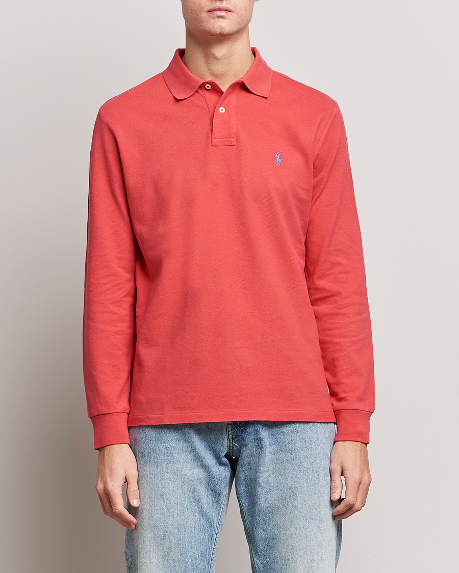Uomini | Maglieria | Polo Ralph Lauren | Custom Slim Fit Long Sleeve Polo Starboard Red