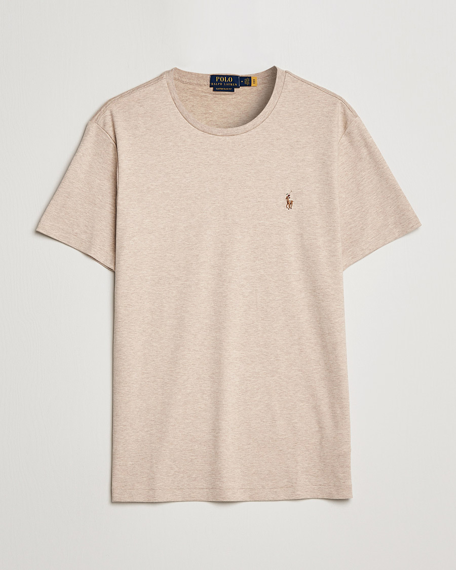 Uomini | T-shirt | Polo Ralph Lauren | Luxury Pima Cotton Crew Neck T-Shirt Sand Heather
