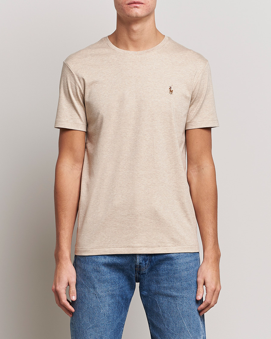 Uomini | T-shirt | Polo Ralph Lauren | Luxury Pima Cotton Crew Neck T-Shirt Sand Heather