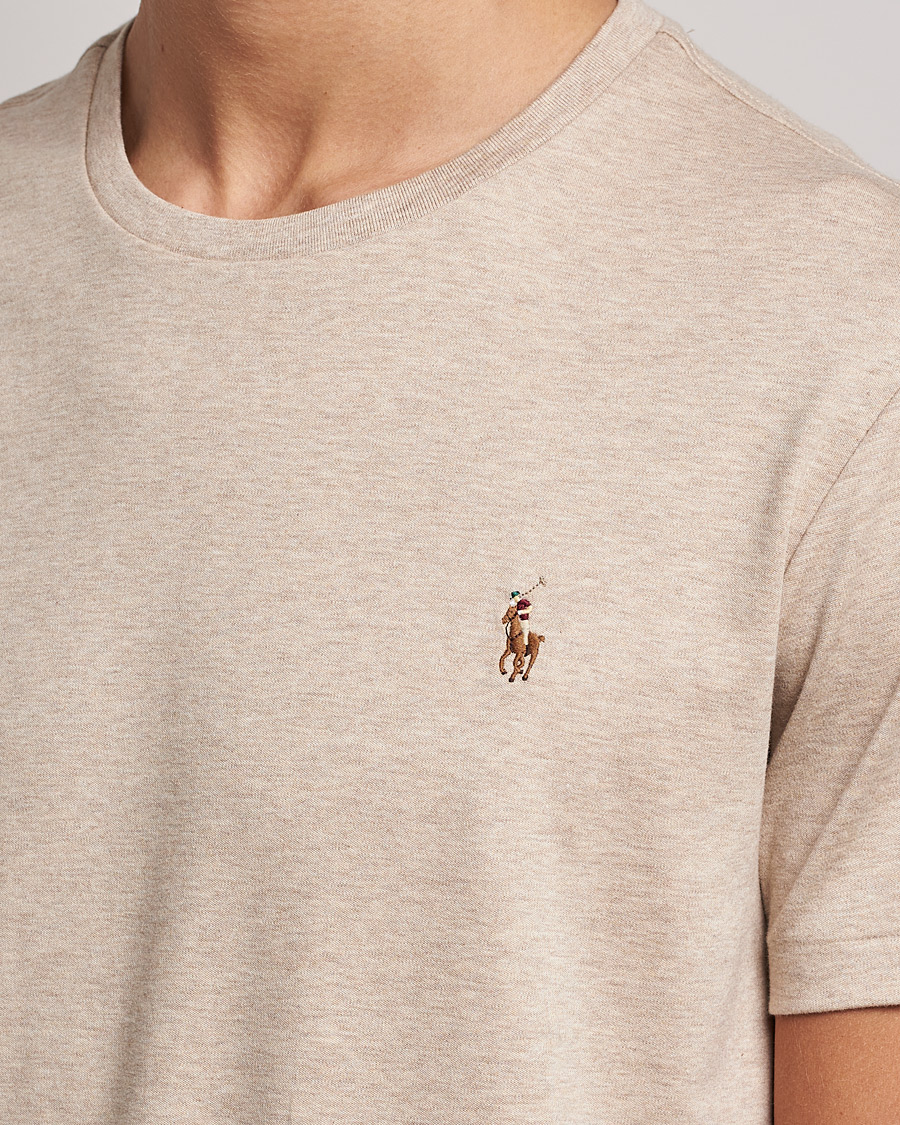 Uomini | T-shirt | Polo Ralph Lauren | Luxury Pima Cotton Crew Neck T-Shirt Sand Heather