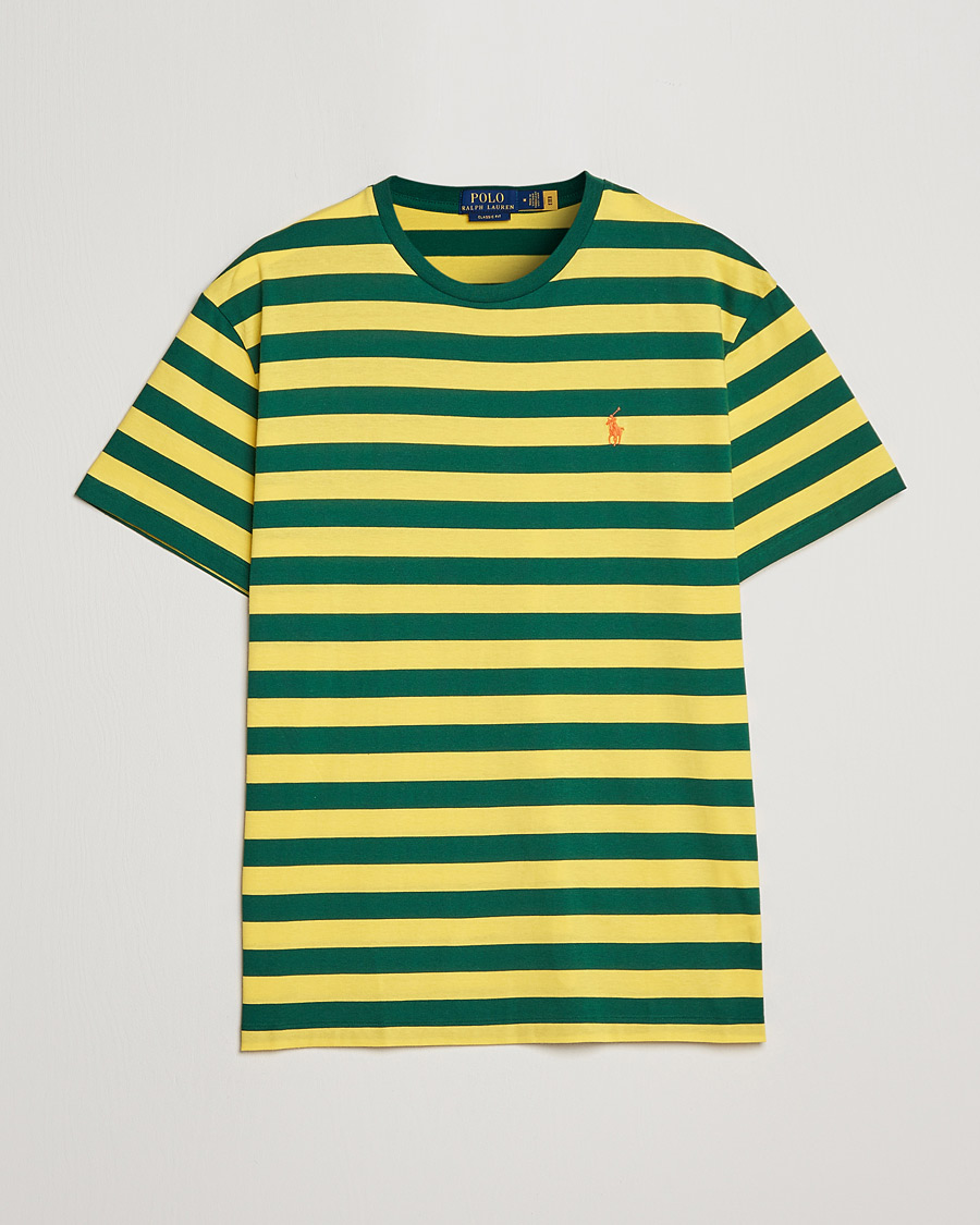 Uomini | T-shirt | Polo Ralph Lauren | Striped Crew Neck T-Shirt Lemon/Green