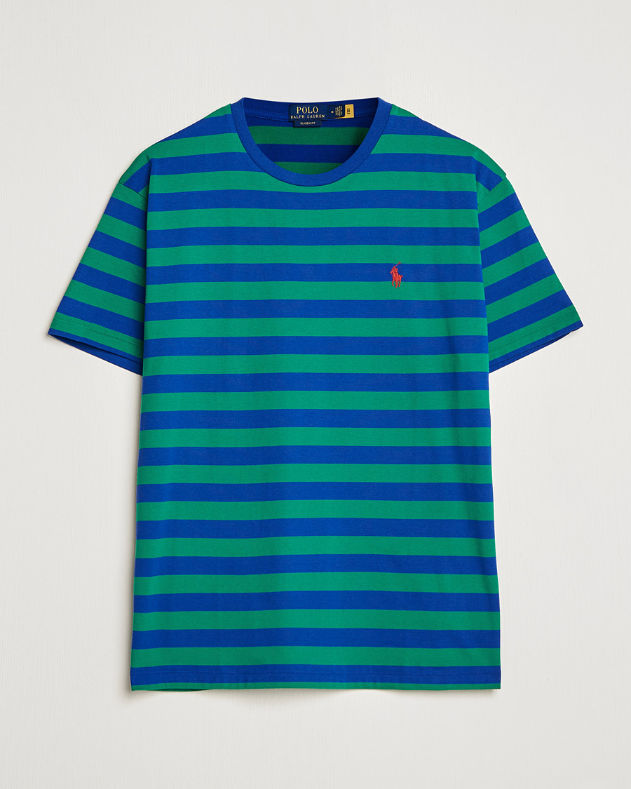 Uomini | T-shirt | Polo Ralph Lauren | Striped Crew Neck T-Shirt Green/Navy