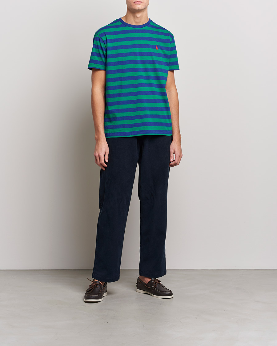 Uomini | T-shirt | Polo Ralph Lauren | Striped Crew Neck T-Shirt Green/Navy