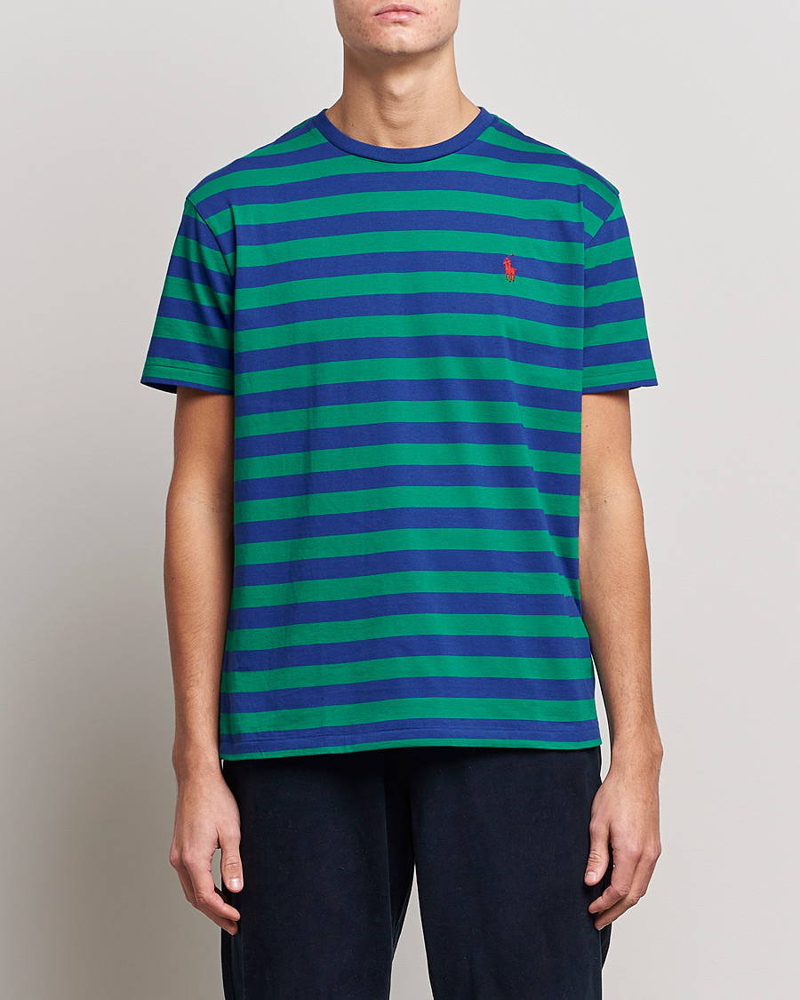 Uomini | T-shirt | Polo Ralph Lauren | Striped Crew Neck T-Shirt Green/Navy