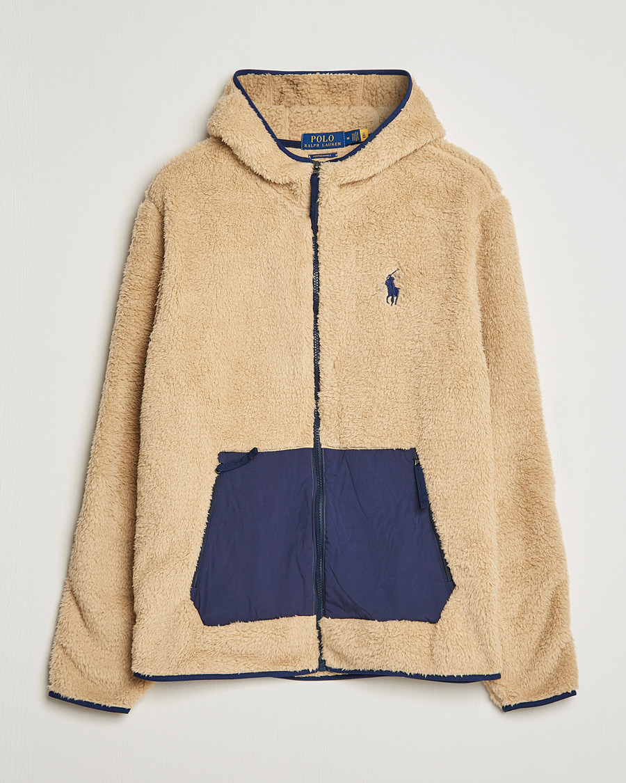 Uomini | Maglieria | Polo Ralph Lauren | Curly Sherpa Full Zip Hoodie Sand Dune
