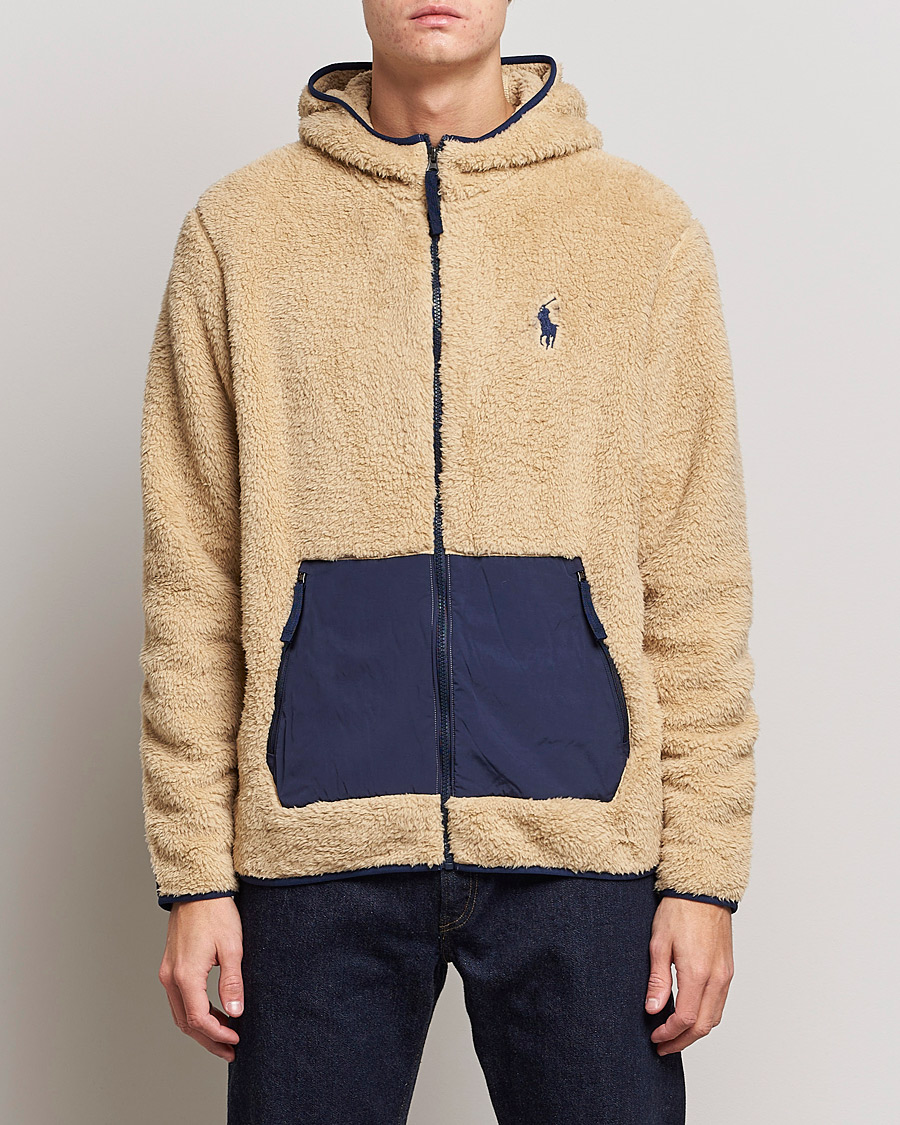 Uomini | Maglieria | Polo Ralph Lauren | Curly Sherpa Full Zip Hoodie Sand Dune