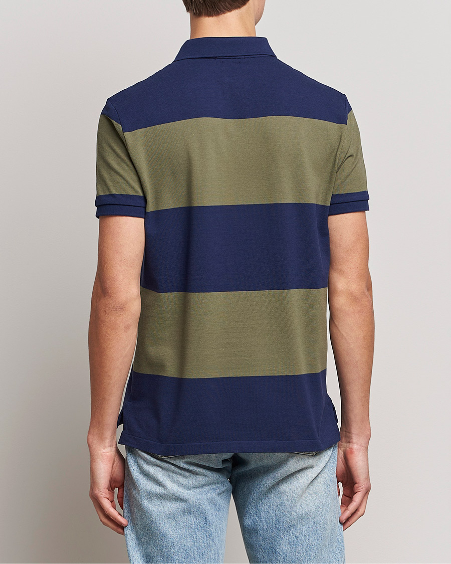 Uomini | Polo | Polo Ralph Lauren | Custom Slim Fit Barstriped Polo Navy/Dark Sage