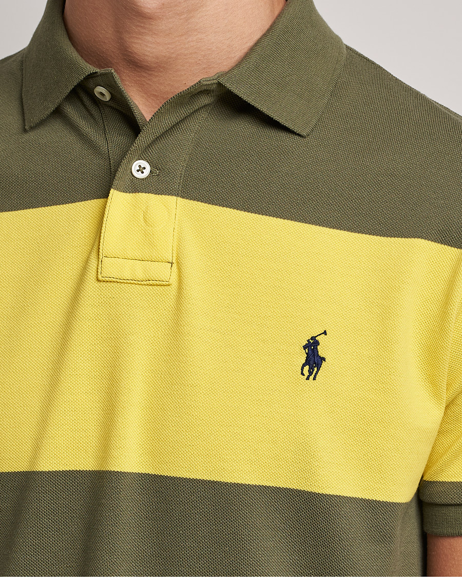 Uomini | Polo | Polo Ralph Lauren | Custom Slim Fit Barstriped Polo Lemon/Dark Sage
