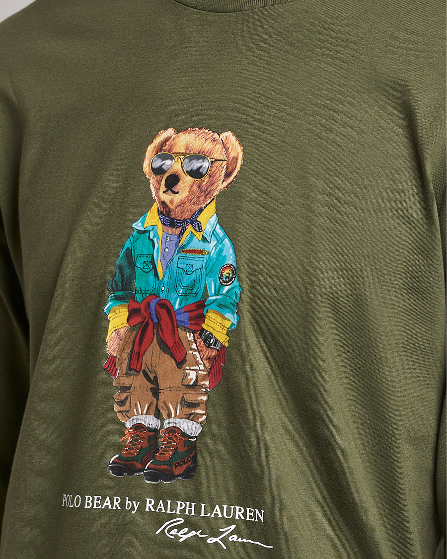 Uomini | T-shirt | Polo Ralph Lauren | Printed Bear Crew Neck Long Sleeve T-Shirt Dark Sage