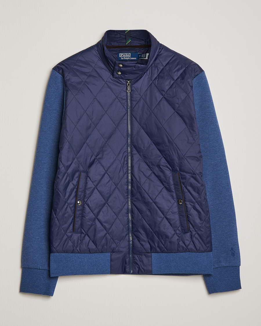 Uomini | Maglieria | Polo Ralph Lauren | Tech Double Knit Hybrid Full Zip Newport Navy