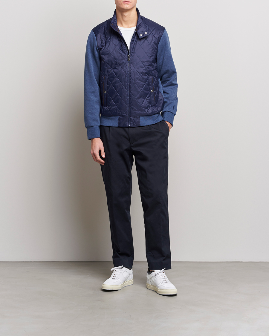 Uomini | Maglieria | Polo Ralph Lauren | Tech Double Knit Hybrid Full Zip Newport Navy