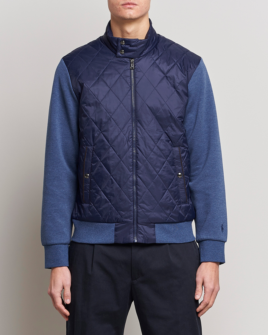 Uomini | Maglieria | Polo Ralph Lauren | Tech Double Knit Hybrid Full Zip Newport Navy