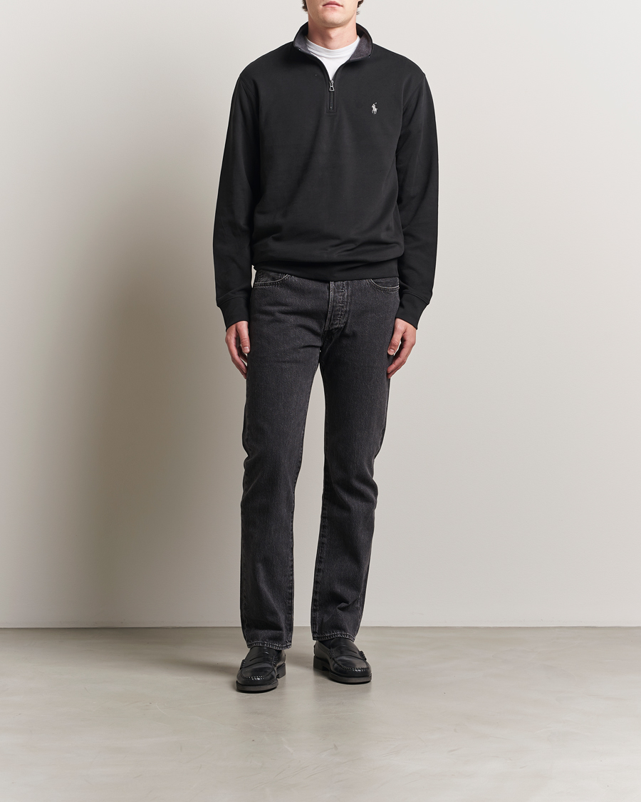 Uomini | Maglieria | Polo Ralph Lauren | Double Knit Half-Zip Sweater Polo Black
