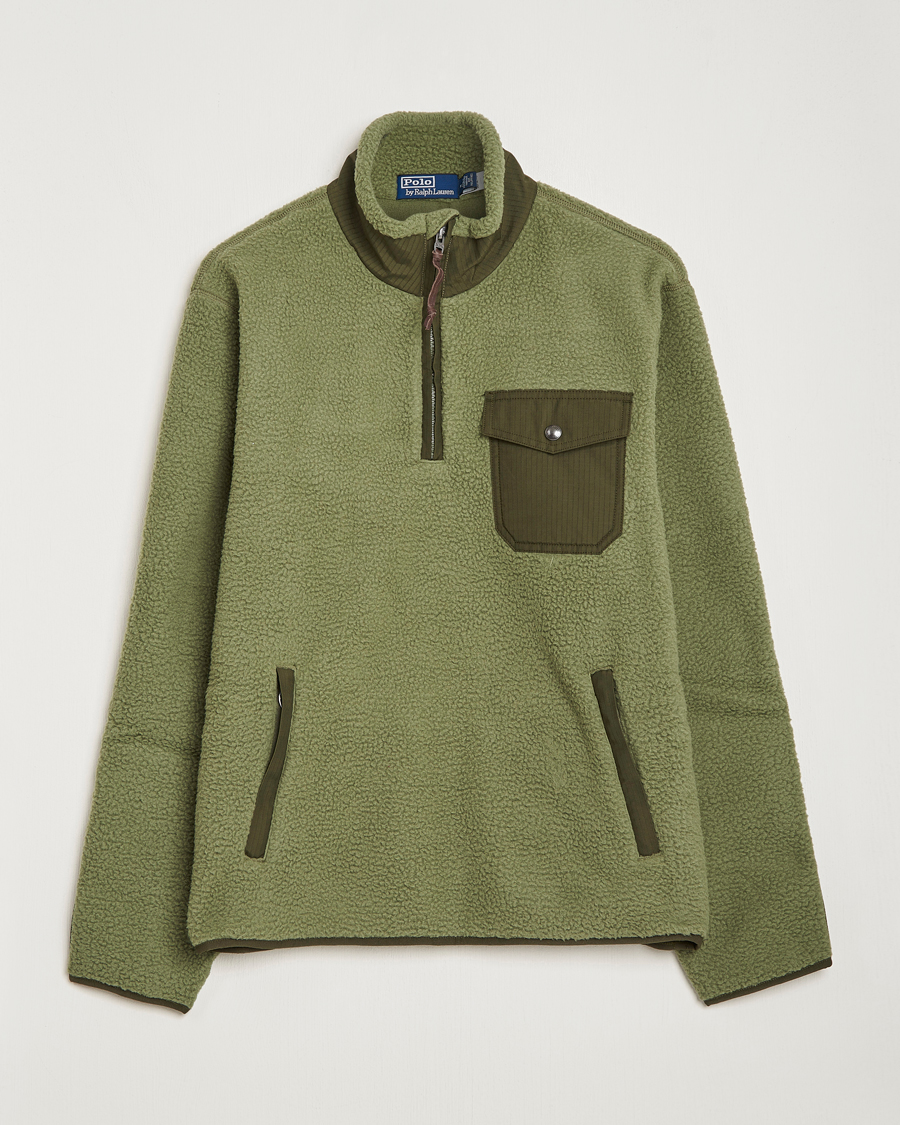 Uomini | Maglieria | Polo Ralph Lauren | Curly Sherpa Half Zip Company Olive