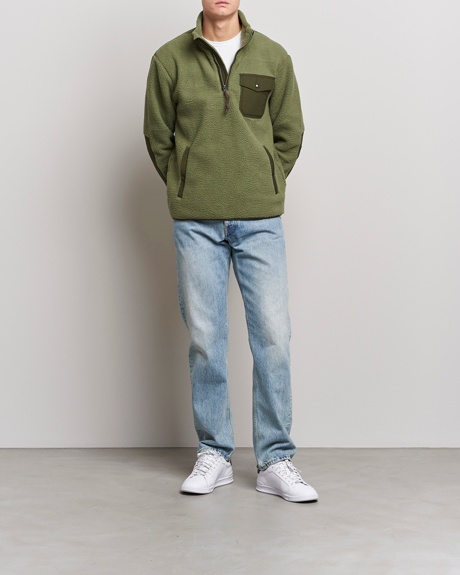 Uomini | Maglieria | Polo Ralph Lauren | Curly Sherpa Half Zip Company Olive