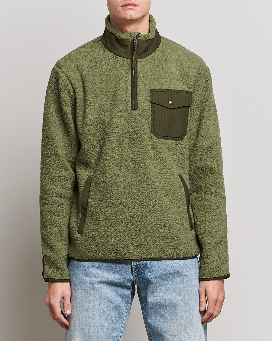 Uomini | Maglieria | Polo Ralph Lauren | Curly Sherpa Half Zip Company Olive