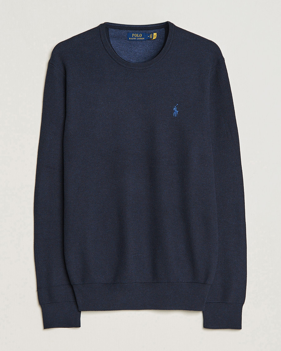 Uomini | Maglieria | Polo Ralph Lauren | Textured Crew Neck Sweater Navy Heather
