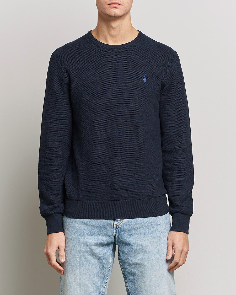 Uomini | Maglieria | Polo Ralph Lauren | Textured Crew Neck Sweater Navy Heather