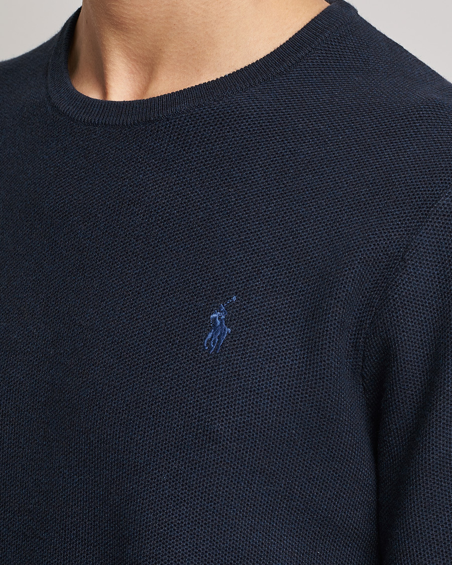 Uomini | Maglieria | Polo Ralph Lauren | Textured Crew Neck Sweater Navy Heather