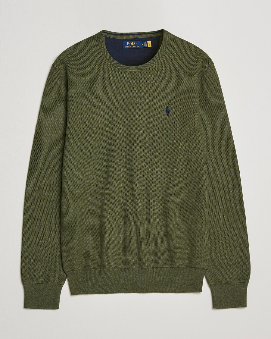 Uomini | Maglieria | Polo Ralph Lauren | Textured Knitted Crew Neck Olive Heather